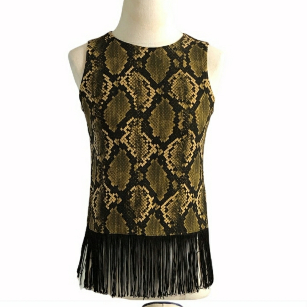 MICHAEL MICHAEL KORS Tokara Snakeskin Print Top Sz XSNWOT!